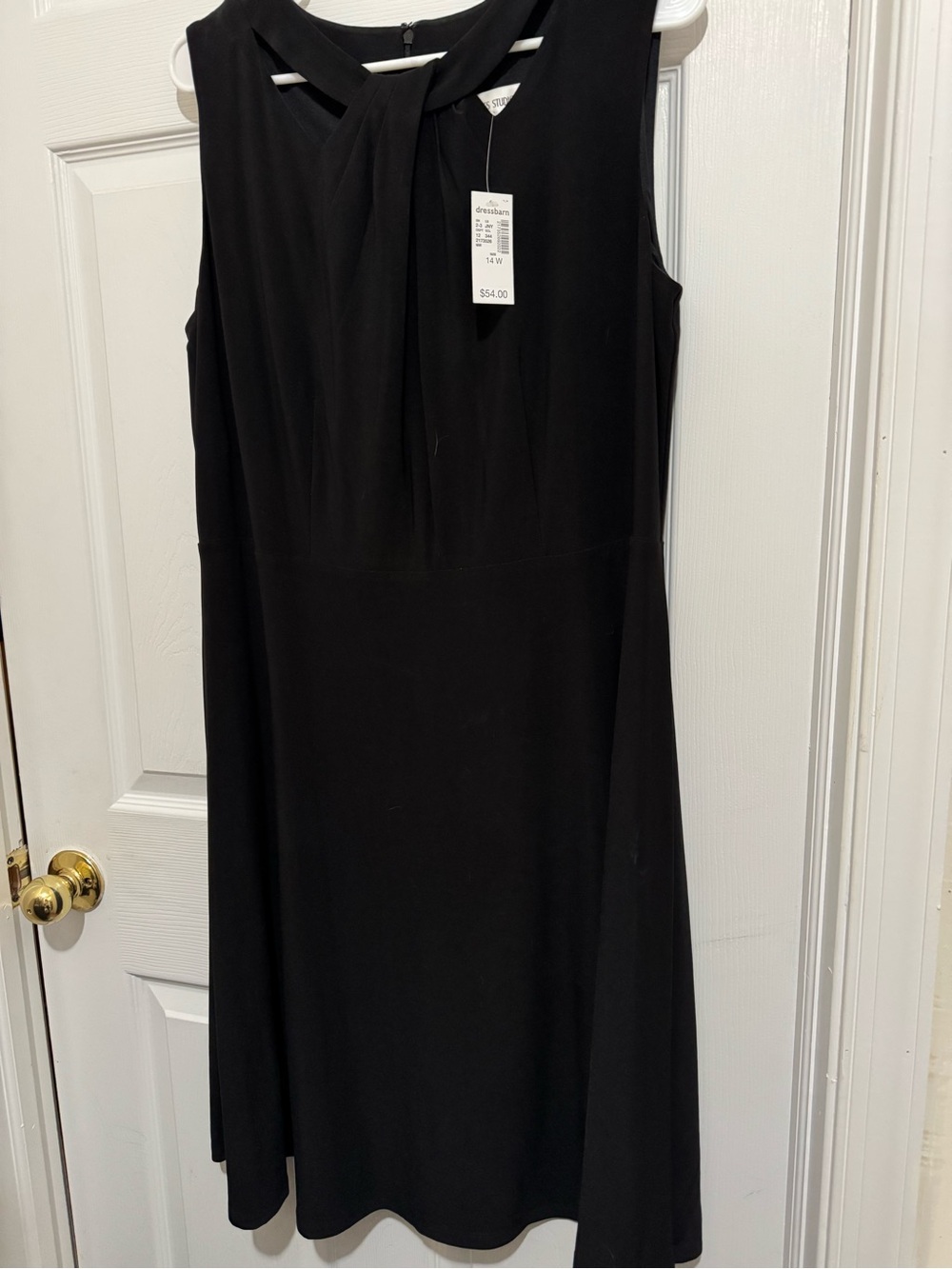 Jones Studio Black Sleeveless Tie-Neck Midi Dress